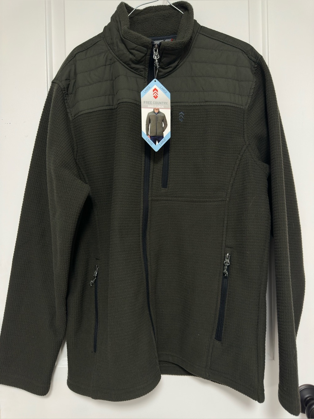 Free Country Olive Full-Zip Lightweight Fleece Jacket
